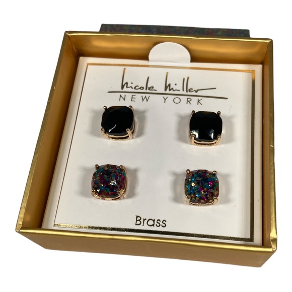 New Nicole Miller New York Post Earrings Two Pairs - Picture 6 of 8